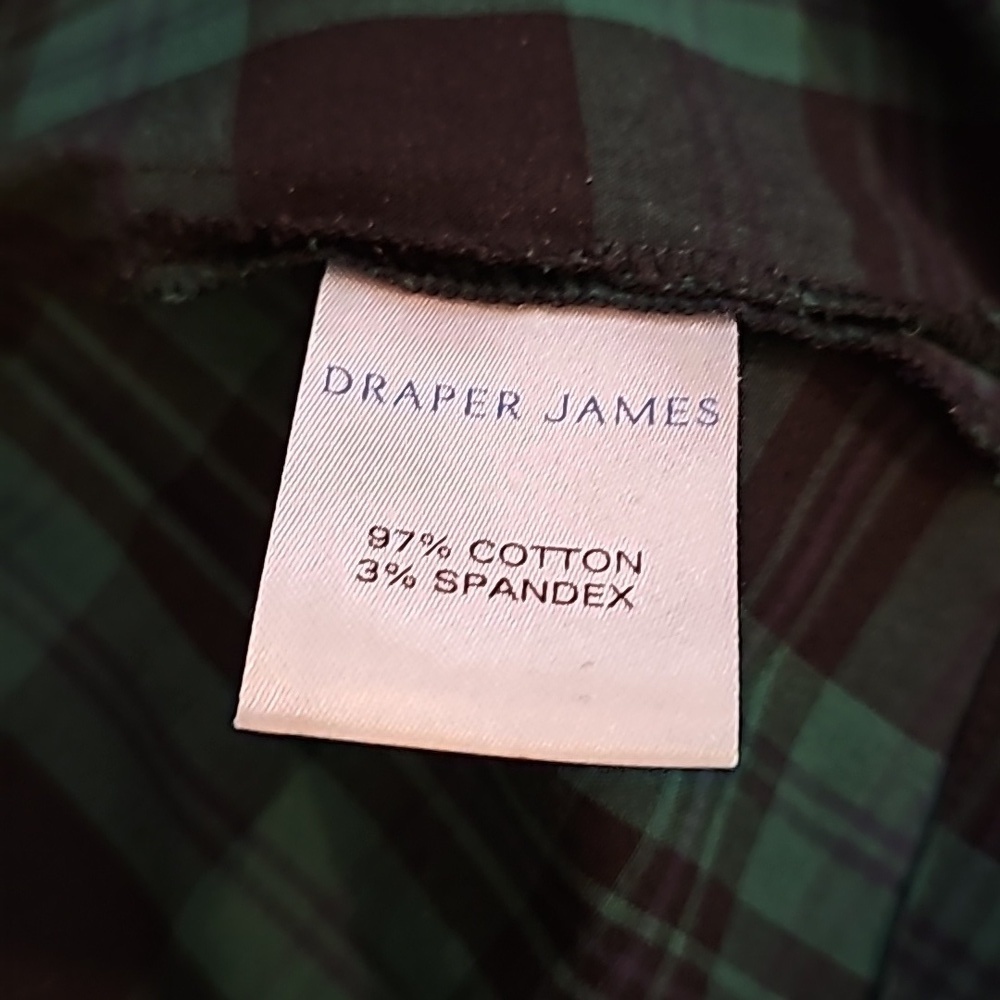 Draper James sz XXL Ruffle Placket Tunic green Blackwatch Plaid shirt WT102 - Picture 7 of 7